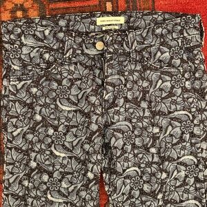 Isabel Marant Étoile Navy and Blue Lace eyelet Detail Pants